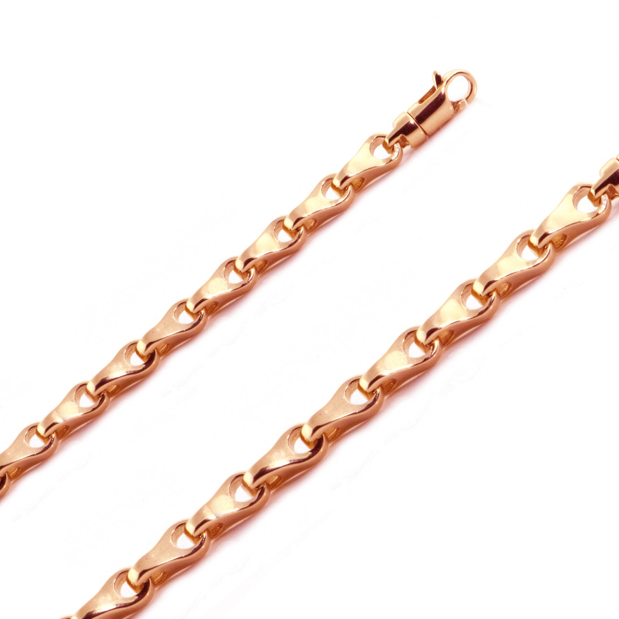 14k Rose Gold Fancy Hand Made Chain 4.9mm 28 Inches